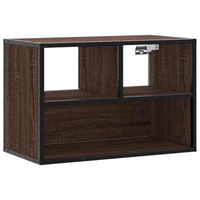 Tv-meubel 60x31x39,5 cm bewerkt hout metaal bruin eikenkleurig Tv-meubel 60x31x39,5 cm bewerkt hout metaal bruin eikenkleurig