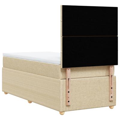Boxspring met matras stof crèmekleurig 80x200 cm