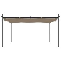 VidaXL Pergola met uitschuifbaar dak 395x292x230 taupe - thumbnail