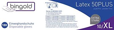 Handschoenen uit latex, extra large, wit, poedervrij, doos van 100 stuks