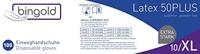Handschoenen uit latex, extra large, wit, poedervrij, doos van 100 stuks - thumbnail