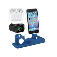 3 in 1 houder geschikt voor Apple Watch & Airpods & iPhone - Blauw - thumbnail