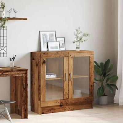 Boekenkast 82,5x30,5x80 cm bewerkt hout oud houtkleurig