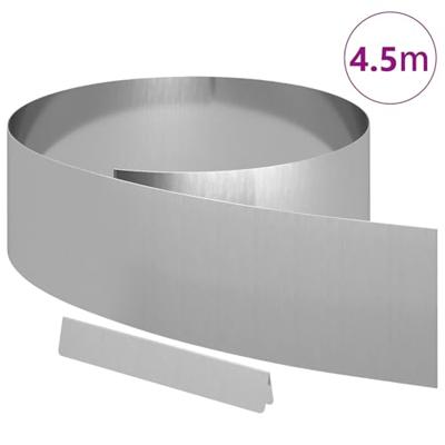 VidaXL Tuinrand zilver 450 x 0.05 x 15 cm gegalvaniseerd staal VidaXL Tuinrand zilver 450 x 0.05 x 15 cm gegalvaniseerd staal