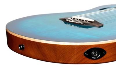 Ortega RTPDLX-FMA TourPlayer Series Deluxe Flame Maple Gloss Blue elektrisch-akoestische klassieke gitaar met gigbag Ortega RTPDLX-FMA TourPlayer Series Deluxe Flame Maple Gloss Blue elektrisch-akoestische klassieke gitaar met gigbag