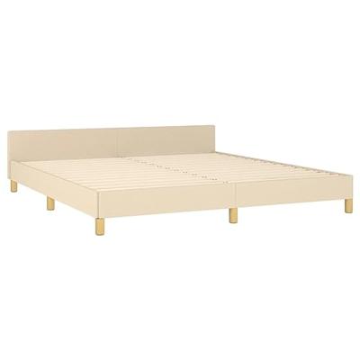 Bedframe zonder matras stof crèmekleurig 160x200 cm