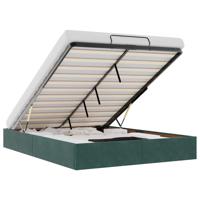 Ottoman bedframe zonder matras 140x200 cm fluweel donkergroen - thumbnail