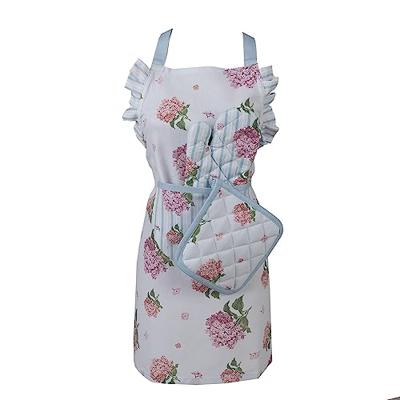 Clayre & Eef Pannenlap 16x16 cm Blauw Roze Katoen Hortensia Clayre & Eef Pannenlap 16x16 cm Blauw Roze Katoen Hortensia