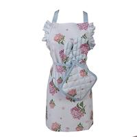 Clayre & Eef Pannenlap 16x16 cm Blauw Roze Katoen Hortensia - thumbnail