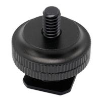 Caruba hotshoe adapter - Universal hotshoe --> 1/4" male schroefdraad (met spacer) - thumbnail