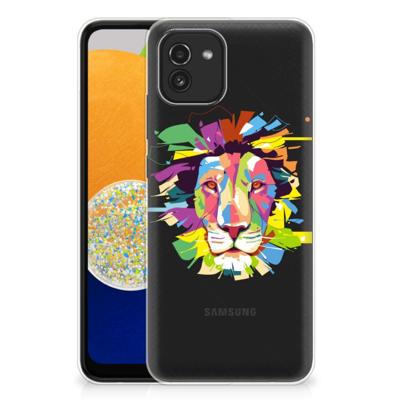 Samsung Galaxy A03 Telefoonhoesje met Naam Lion Color Samsung Galaxy A03 Telefoonhoesje met Naam Lion Color