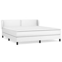 Boxspring met matras kunstleer wit 200x200 cm - thumbnail