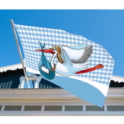 Geboorte Jongen Raamvlag Ooievaar 60x90cm