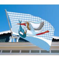 Geboorte Jongen Raamvlag Ooievaar 60x90cm - thumbnail