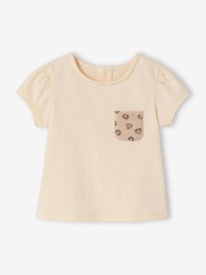 T-shirt met korte mouwen voor babymeisjes vanille