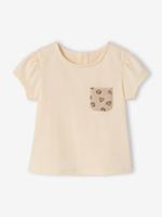 T-shirt met korte mouwen voor babymeisjes vanille - thumbnail