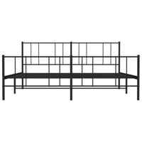 Bedframe met hoofd- en voeteneinde metaal zwart 180x200 cm - thumbnail