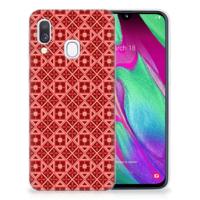 Samsung Galaxy A40 | TPU bumper | Batik Rood - thumbnail