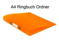 Q-CONNECT ringmap, PP, 2 ringen, 25 mm, transparant oranje - thumbnail