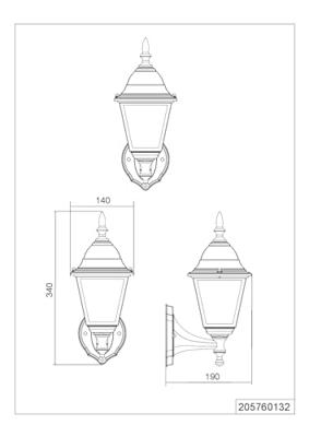 Trio Klassieke wandlampLivenza zwart - 205760132