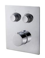 Wiesbaden Caral Klik Pro afbouwdeel inbouwthermostaat 2 weg chroom - thumbnail