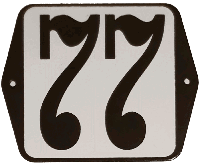 Huisnummer naambordje standaard 15x12 cm nummer 77 - Warentuin mix - thumbnail
