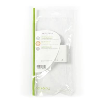 Nedis - Mini DisplayPort kabel - DisplayPort 1.2 - Mini DisplayPort stekker - VGA vrouwelijk - 21.6 Gbps - vernikkeld - 0,20 m - rond - PVC - wit