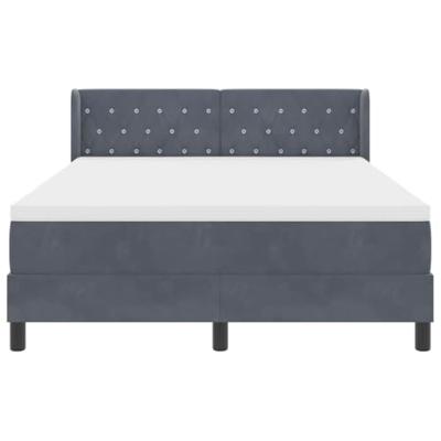 Boxspringbed met matras fluweel donkergrijs 140x200 cm