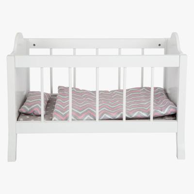 Small Foot - houten poppenbed wit met beddengoed strepen, 4dlg. Small Foot - houten poppenbed wit met beddengoed strepen, 4dlg.