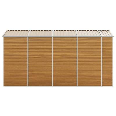 Tuinschuur 191x385x198 cm gegalvaniseerd staal lichtbruin