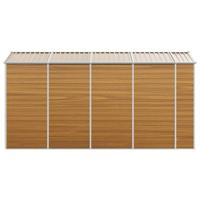 Tuinschuur 191x385x198 cm gegalvaniseerd staal lichtbruin - thumbnail