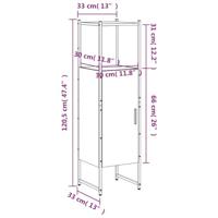 Badkamerkast 33x33x120,5 cm bewerkt hout gerookt eikenkleurig - thumbnail