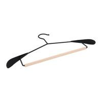 QUVIO Kledinghanger - set van 5 - Zwart en hout - thumbnail