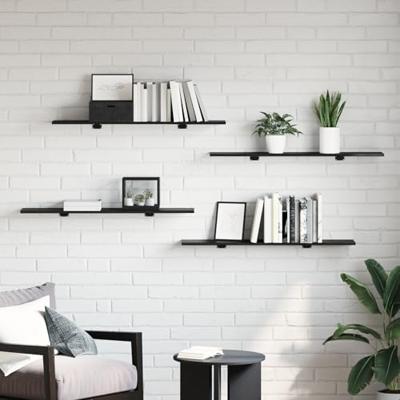 Boekenplank Bord 4 pcs Zwart 100 x 40 x 1.5cm Spaanplaat Boekenplank Bord 4 pcs Zwart 100 x 40 x 1.5cm Spaanplaat