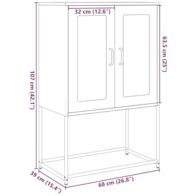 Hoge kast 68x39x107 cm staal antracietkleurig Hoge kast 68x39x107 cm staal antracietkleurig
