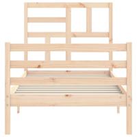 Bedframe met hoofdbord massief hout - thumbnail