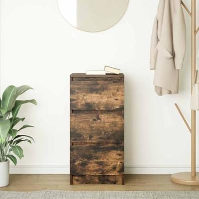 Dressoir 37,5x35x76 cm bewerkt hout gerookt eikenkleurig