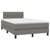 Boxspring met matras stof donkergrijs 120x190 cm - thumbnail