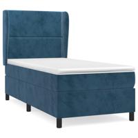 Boxspring met matras fluweel donkerblauw 100x200 cm - thumbnail