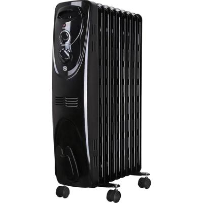 Oliegevulde Zwarte Radiator - 2000W met 3 Warmtestanden