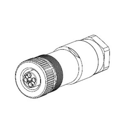TE Connectivity 2120950-1 Sensor/actuator connector, niet geassembleerd M12 Aantal polen (sensoren): 4 Bus, recht 1 stuk(s)