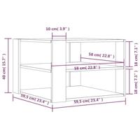 Salontafel 59,5x59,5x40 cm bewerkt hout gerookt eikenkleurig - thumbnail