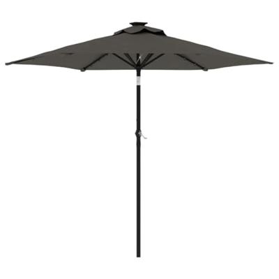 VidaXL Parasol met stalen paal 225x225x212 cm antracietkleurig VidaXL Parasol met stalen paal 225x225x212 cm antracietkleurig