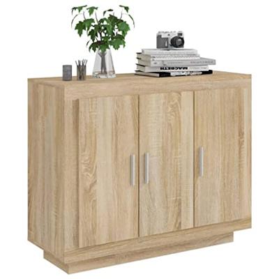 Dressoir 92x35x75 cm bewerkt hout sonoma eikenkleurig
