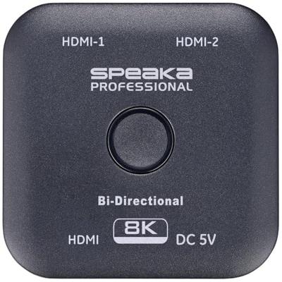 SpeaKa Professional SP-11990132 2 poorten HDMI-switch UHD 8K @ 60 Hz Bidirectioneel bruikbaar 7680 x 4320 Pixel SpeaKa Professional SP-11990132 2 poorten HDMI-switch UHD 8K @ 60 Hz Bidirectioneel bruikbaar 7680 x 4320 Pixel