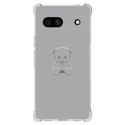 Google Pixel 7A Stevig | Bumper Hoesje | Grijs Baby Olifant Google Pixel 7A Stevig | Bumper Hoesje | Grijs Baby Olifant