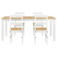 5-delige Eethoek Panama massief grenenhout wit - thumbnail