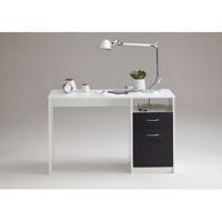 JACKSON bureau - Wit P/zwart decor - L123 x H76,5 x D50 cm - Made in Germany - thumbnail