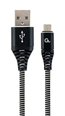 Gembird CC-USB2B-AMMBM-1M-BW USB 2.0 Micro-USB B USB A Zwart, Wit