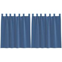 Gordijnen voile met lussen 2 st 140x140 cm koningsblauw - thumbnail